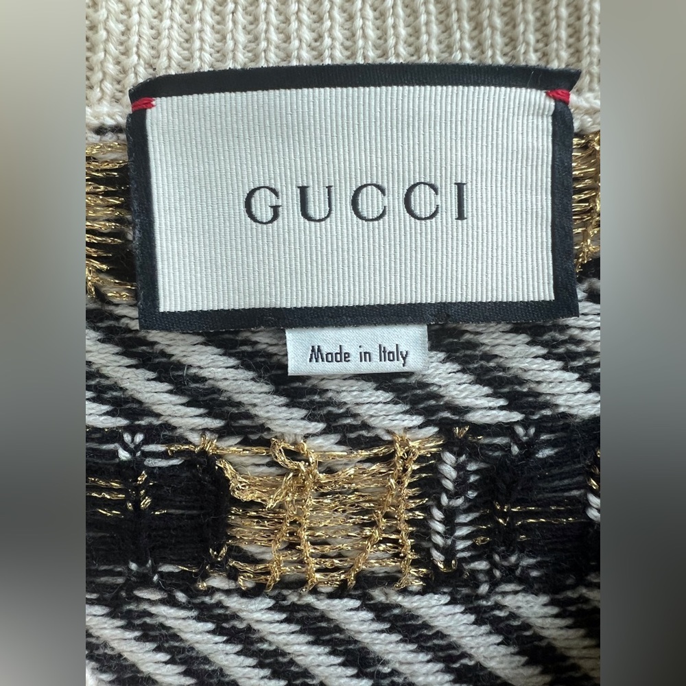 Gucci gold knit logo sweater - Picture 3 of 4
